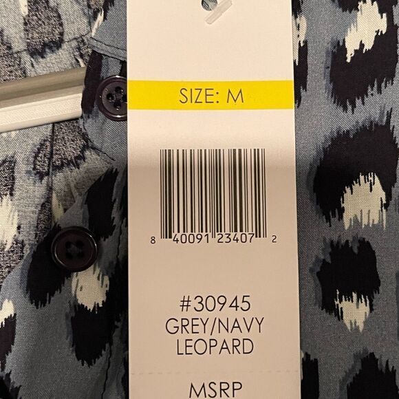 Alexander Jordan Long Sleeve Leopard Print Blouse. Size:Med Color:Animal Print - Picture 10 of 10